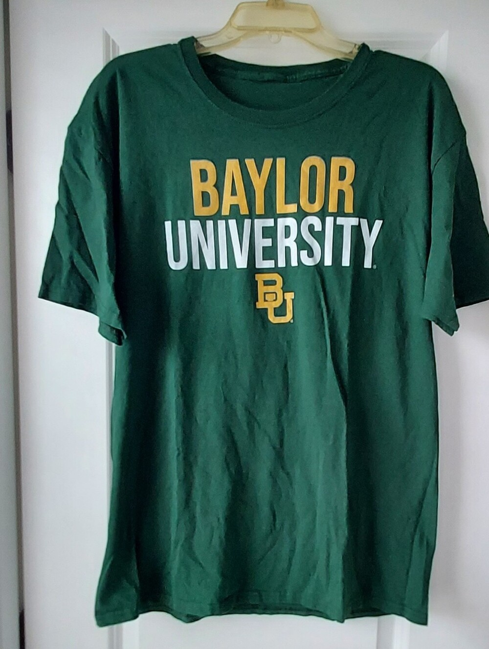 Baylor University Dark Green Yellow T Shirt Men Unisex Adult Logo Collegiate XL?